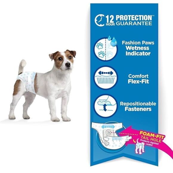 Potty Training Diapers, Leak-Proof Protection for Pups & Small Dogs, 36 count - Picture 3 of 8